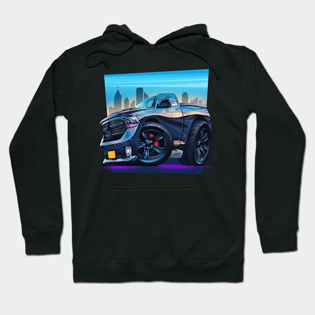 Monster Truck in the City Hoodie by Aiqkids Design